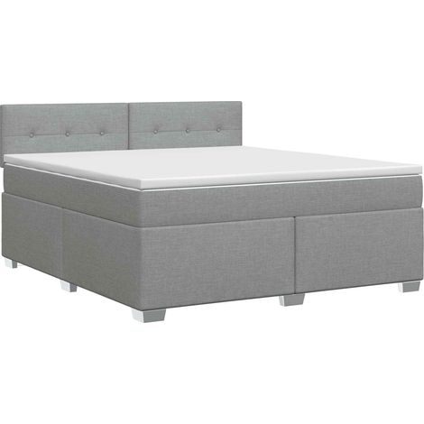 Maison Exclusive - Letto box spring con materasso Grigio Chiaro 140 x 200 cm (1/5)