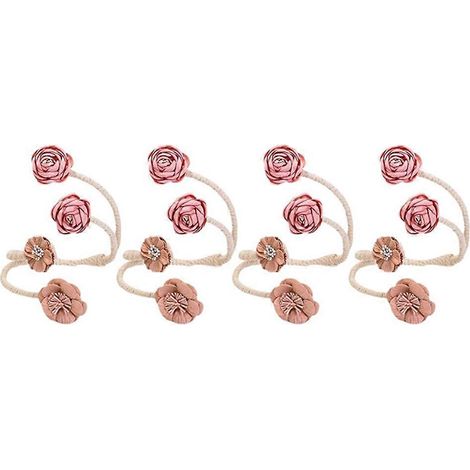 Attache-rideaux à fleurs avec boucle, polyvalente et sans perçage, idéale pour le salon et adaptée à différents styles. (1/5)