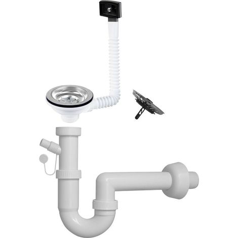 Sifone lavello a 1 via attacco 1"1/2 con pilettone eco e scarico lavastoviglie - S471710