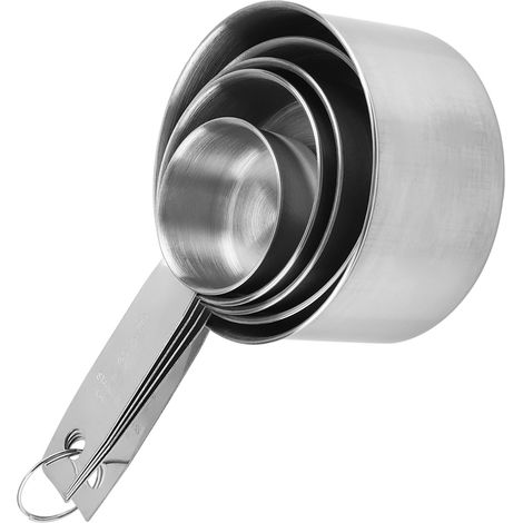 5 pièces Cuillères et Tasses de Mesure en Acier Inoxydable Anti-rouille pour Pâtisserie et Cuisine (1/5)