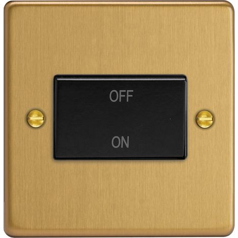 Varilight 10A 3 Pole Fan Isolating Switch Brushed Brass