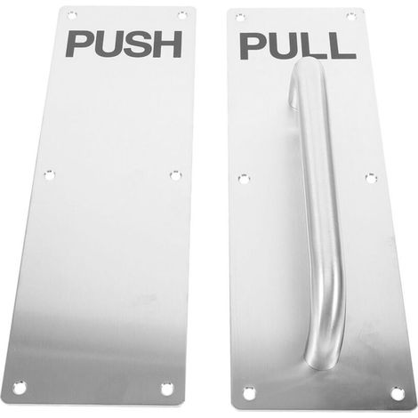 Poignée de Porte Acier Inoxydable avec Plaque Push Pull Poignée Ergonomique pour Portes Intérieures et Extérieures Résistante Au Feu Adaptée Fenêtres et Armoires (1/5)