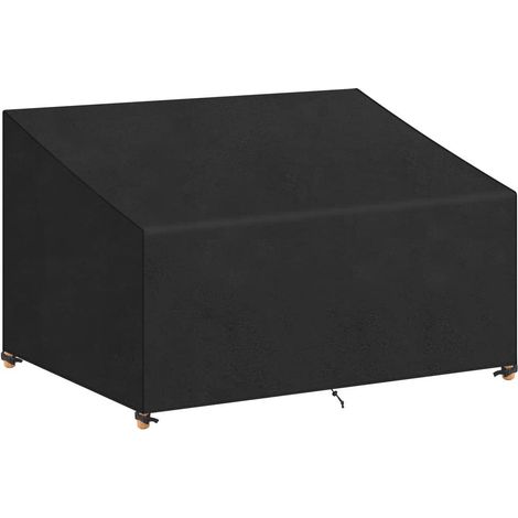 Housse Banc de Jardin 3 Places 160x99x61/89cm Imperméable, Housse Canape de jardin Exterieur, housse salon jardin Tissu Oxford, Coupe-Vent, Anti-UV, avec Boucle, Noir (1/5)