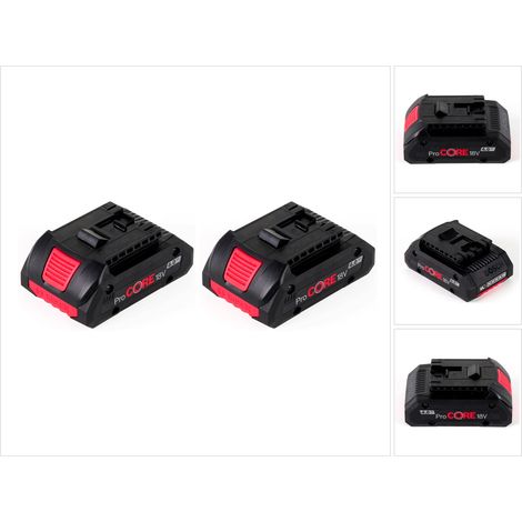 Pack de 2 batteries 18V 4,0 Ah ProCORE – Technologie COOLPACK 2.0 – 87% de puissance supplémentaire – Compatible tous outils Bosch 18V (1/4)