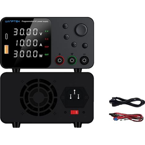 Alimentation DC Wanptek, Sortie 30V 10A, Régulation de Tension Ajustable (1/2)