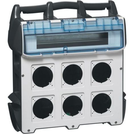 Cassetta da cantiere P17 IP44 IK09 40A da equipaggiare - 400V massimo - può ricevere fino a 6 prese - LEG058957