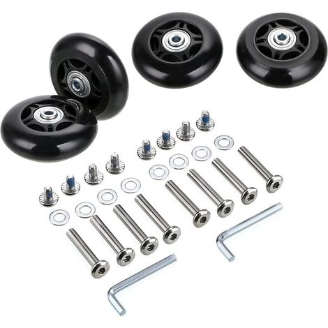Rueda de repuesto para maleta, apta para rodamientos de reparación de maletas de 70 x 24 mm, color negro. (1/5)