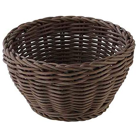 APS "Profi Line" cestino rotondo, cestino in vimini marrone scuro, cestino in polipropilene, Ø 16 cm, altezza 8 cm (1/4)