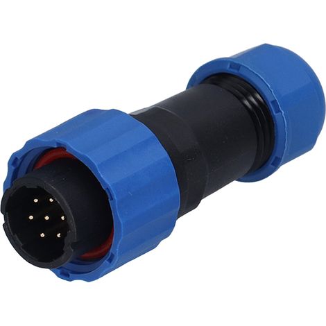 Connecteur étanche IP68 pour avionique, prise femelle et mâle à bride SP16, 7 broches (250V 5A), raccord étanche à visser, boîtier circulaire pour passage de câble, lot de 2. (1/5)