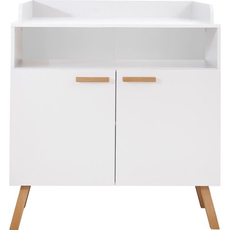 MatsBaby Wickelkommode 2 Türen, 1 Offenes Fach weiß.