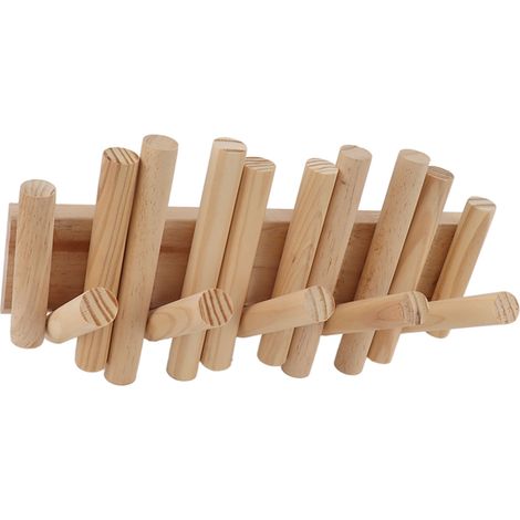 Garderobenhaken aus Holz, Wandmontage, Mehrzweck-Garderobenhaken für Eingangsbereich, Schlafzimmer, Kleiderschrank, 5 Haken (1/5)