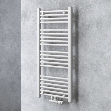 Doporro – Sèche-serviette électrique 100x50cm – Tubulaire vertical blanc – 600W avec protection surchauffe – Acier inoxydable haute conductivité (1/5)