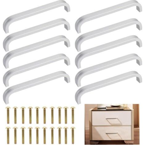QORVA-10 poignées de cuisine universelles en acier/aluminium - 20 vis incluses