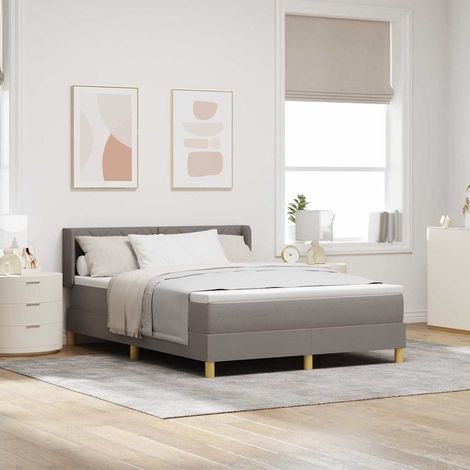 Boxspringbett mit Matratze Taupe 200 x 160 cm Stoff