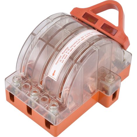 Trennschalter mit Messermechanismus, Vollkupfergehäuse, transparent, 3-polig, zweifach umschaltend, für Wechselstrom 380 V (1/5)