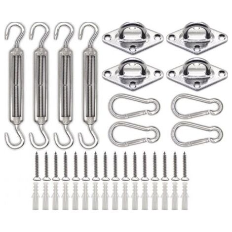 Befestigungsset für Sonnensegel, 304er Schattierungs-Hardware-Kit, geeignet für quadratische Sonnensegel, dreieckiges Schattiernetz