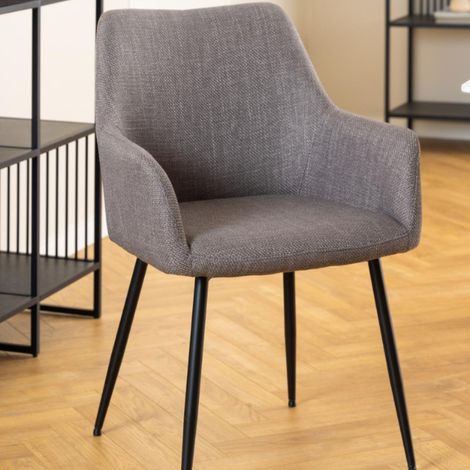 Chaise de salle à manger Lizzy - tissu taupe (1/5)