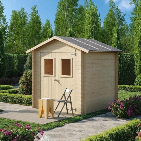 Casetta in legno 2x2 Per Attrezzi Jack con porta doppia finestrata (1/5)