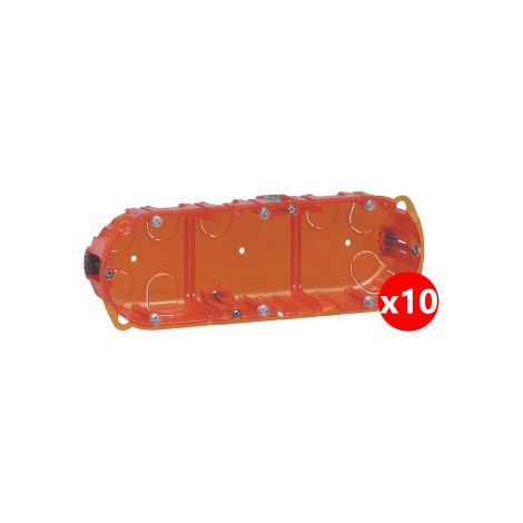 Legrand Batibox - LOT de 10 Bou00eetes multimatu00e9riaux 3 postes - 6/8M - Hor/Ver - profondeur 40 mm - Ru00e9f 080103 (1/2)