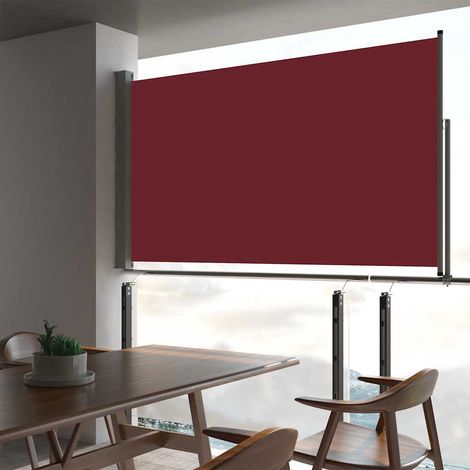 Toldo lateral retráctil de patio rojo 140x300 cm vidaXL