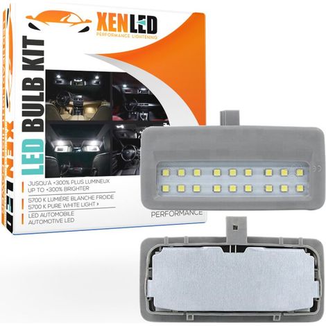 Plafonniers miroir intérieur LED BMW F01 F02 F03 F04 F07 F10 F11 - BLANC 6000K - Finition grise, la paire (1/5)