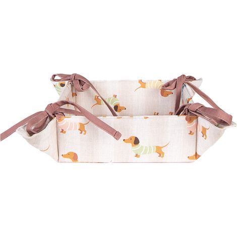 Corbeille à Pain en Coton Beige Panier de Table pour Cuisine et Repas 35 x 35 x 8 cm - PANGIVO (1/5)