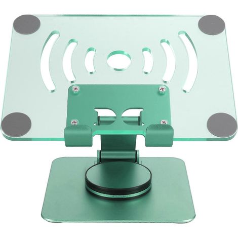 Support de tablette rotatif à 360°, support de bureau portable réglable en acrylique, convient aux tablettes jusqu'à 12,9 pouces, vert. (1/5)