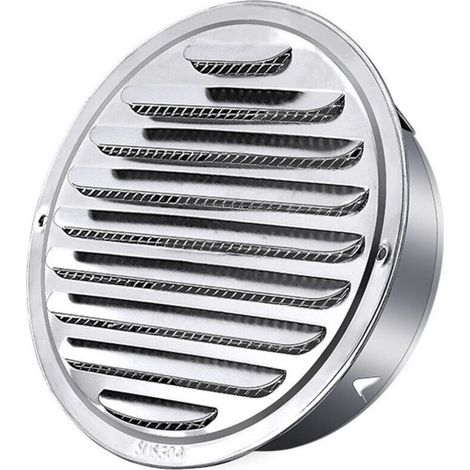 Acier Inoxydable Rond Grille de Ventilation de Tuyau D'échappement 120mm, Capot de Sortie D'air, Grille D'évacuation D'air Ronde, Hotte de Désenfumage Avec Moustiquaire (1/5)