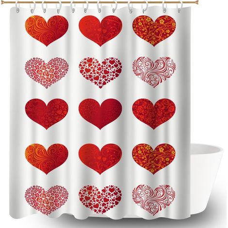 Rideau de douche tissu polyester 180x180 souple et fluide bâche de douche pour salle de bain moderne (1/5)