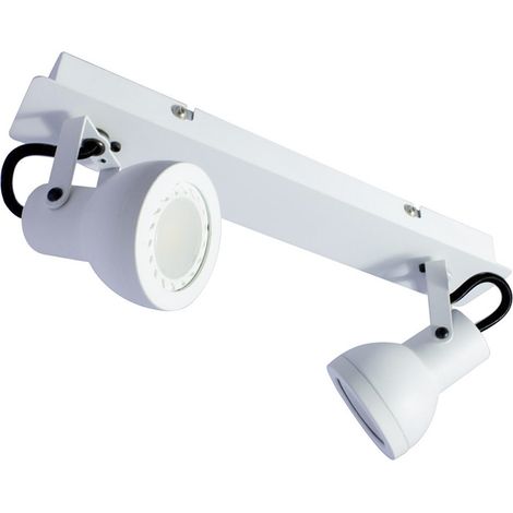 Aplique para techo o pared "Heli" de dos focos (2xGU10) (50W máximo 220/240V) IP20 fabricado en hierro color blanco (1/5)