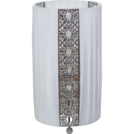 Naeve SHERYL Lampe de table cylindrique blanche 1xE14