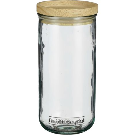 Mica Decorations Vorratstopf Salamo recycled glass 19 x 9 cm transparent Vorratsdose