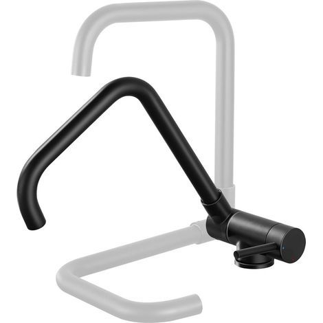 360° Swivel Folding Kitchen Mixer Tap, Kitchen Faucet with Folding Handle for Window Installation, 304 Stainless Steel Hot and Cold Water Sink Mixer Tap for Kitchen, Black