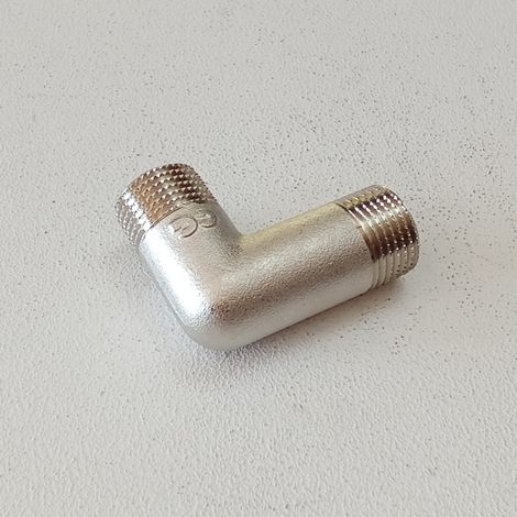 Raccordo a gomito maschio maschio 1/2 x 1/2 in ottone nichelato (1/4)