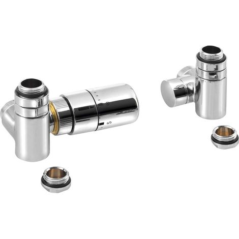 Sapho Corner Combi - Thermostatventil-Anschlussset, trixial, links, Chrom CP3021S (1/4)