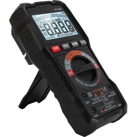 Multimètre numérique professionnel HT136E 20000 points, lampe torche intégrée, mesure tension courant résistance capacité fréquence, kit de test complet (1/5)