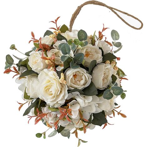Bouquets de fleurs artificielles imitation hortensia et pivoine, décoration de mariage et jardin, lot de boules florales.