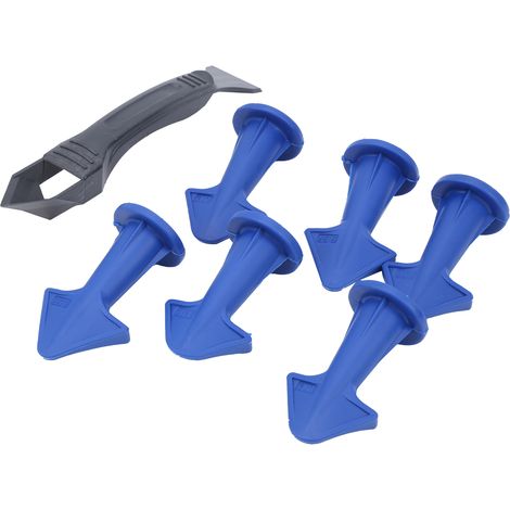 7 outils de finition pour calfeutrage : buses silicone, spatules, pelle de retrait de colle, lot de 7 pièces (1/5)