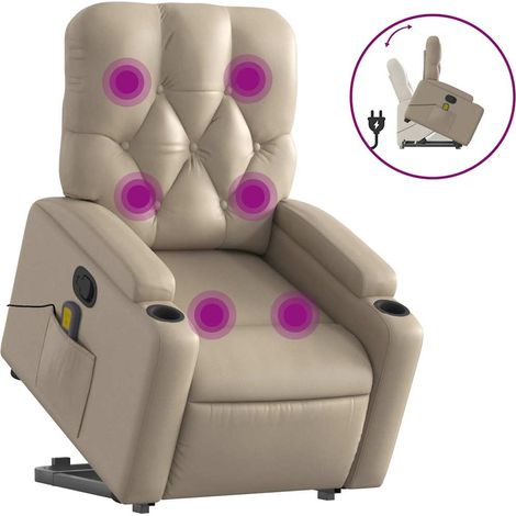 Maison Exclusive - Sillón reclinable masaje pie cuero artificial