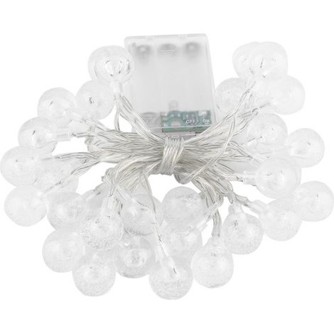 Cadena De Luces Led Con Bolas De Cristal - 200 Cm - 20 Unidades - Luz Cálida Fija Y Parpadeante - IP54 - Para Decoración De Fiesta Y Exterior (1/5)