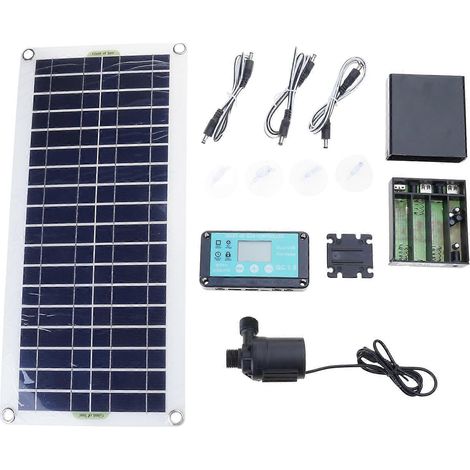 Pompe solaire silencieuse de 100 W pour fontaine, avec réservoir de stockage d'énergie à panneau relevable, pratique pour la circulation de l'eau en hydroponie de bassin.