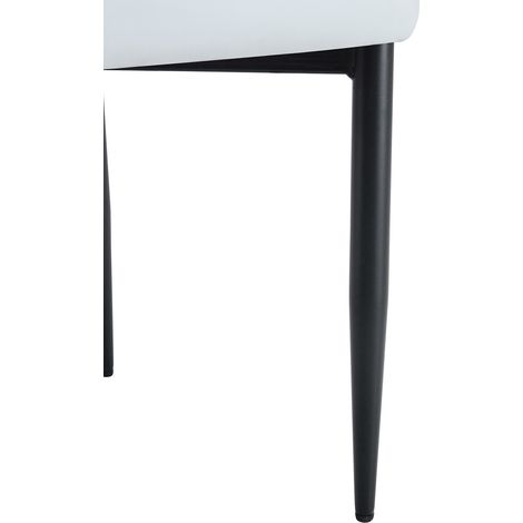 Ensemble table ronde 100 cm avec 2 fauteuils blancs en PU au dossier incurvé (1/5)