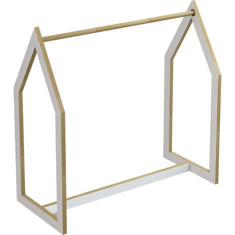 Appendiabiti/guardaroba/guardaroba aperto per bambini a forma di cabina 78 x 75 x 35 cm bianco 030010304