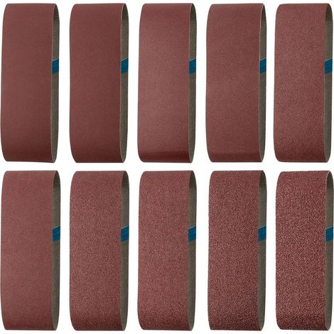 Bande Abrasive 75 X 533 mm,2 X 40/60/80/100/120/150/180/240/320/400 Gratises Correctaires/Moyennes/Fines/Fines, le Polissage et le Dépoussiérage, Idéale pour le Bois (20 Pièces) (1/5)