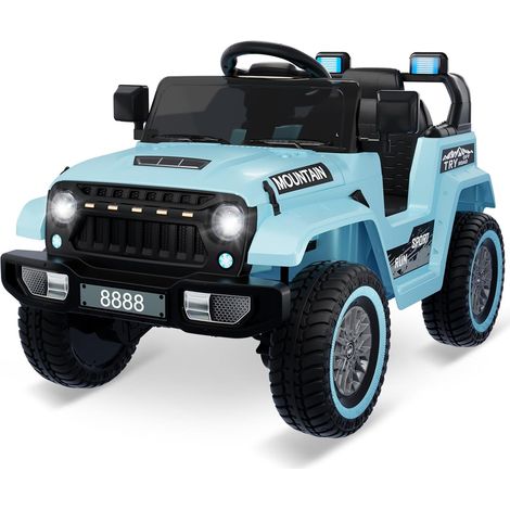 Voiture Électrique Enfants 12V, Télécommande Parentale 2,4G, Musique, Suspension à 4 Roues, Lumières LED, Véhicule Électrique pour Enfants 3+ Ans Bleu (1/5)