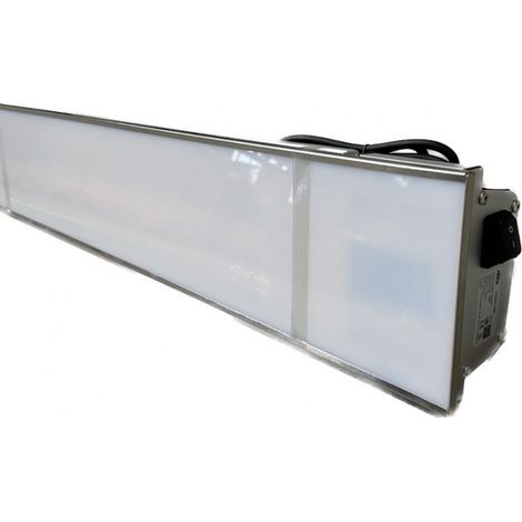Chauffage infrarouge halogène 2200W façade verre vitro teintée blanc 900x170x80mm sans telecommande IP65 INFRAGLAS IHGW22S (1/5)