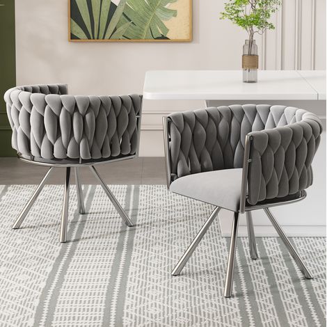 Sillas comedor giratorias 2 unidades terciopelo OKMYHOME (1/5)