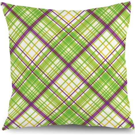 Housse de coussin motif carreaux, décoration canapé-lit intérieur,45×45cm (1/5)