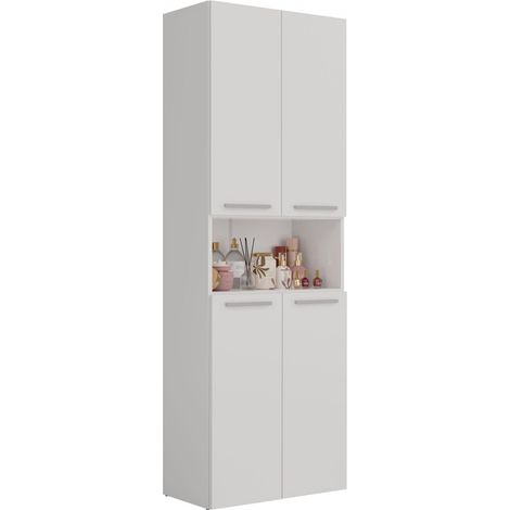 Meuble salle de bain, 174 x 30 x 60 cm, Blanc Mat (1/5)