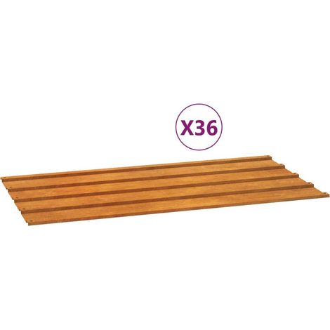 Panneaux de toit,panneaux couverture de toiture 12 pcs rouillé 80x44 cm Acier corten -75407 (1/5)